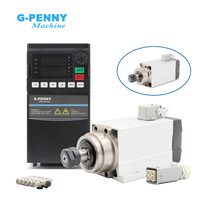 Moteur de broche refroidi par air G-Penny 1,5 kW ER20 de type carré 220 V/380 V avec onduleur/VFD 1,5 kW avec/sans bride de montage