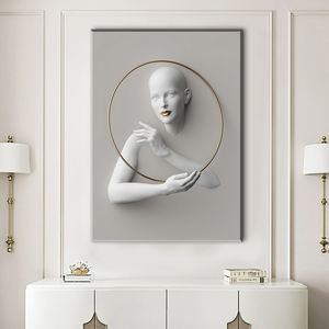 <span class=keywords><strong>Arte</strong></span> moderna della tela della figura umana 3D con il cerchio d'oro per la decorazione della parete del salotto - Product Image 5