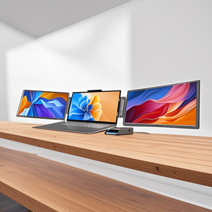 Oem/ODM nhà máy Ba máy tính xách tay màn hình Extender kép 14 inch 1080p LCD màn hình xách tay Tri Màn hình Màn hình cho chơi game máy tính xách tay - Product Image 5