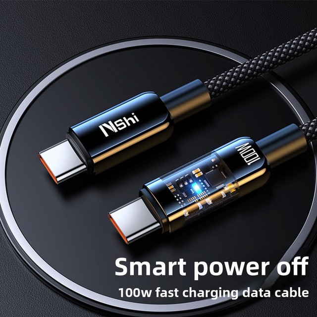 PD100W Nylon Braided USB-C Type-C 5A Fast Charging Pure Copper Data Cable for iPhone 15/16 Computer Tablet