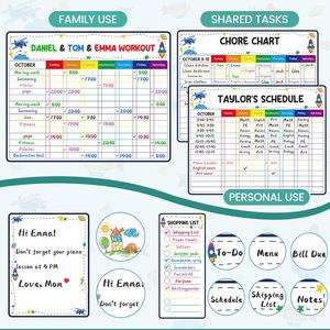 <span class=keywords><strong>Tableau</strong></span> de tâches ménagères magnétique effaçable à sec, planificateur hebdomadaire, liste de choses à faire, <span class=keywords><strong>tableau</strong></span> mémo - Product Image 6