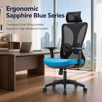 Chaise de bureau ergonomique à dossier haut en maille avec appui-tête, accoudoirs 3D, soutien lombaire, chaises de travail pivotantes pour bureau