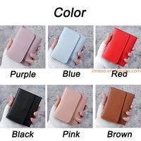 Dompet tempat kartu wanita, harga pabrik dompet pendek ramping mode sederhana desain lipat tiga dompet pendek lucu untuk hadiah wanita