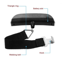 Balance numérique de voyage PS-301 pour bagages suspendus, capacité de 50 kg (110 lb), écran LCD, balance électronique, 40 kg, 20 kg, valise, produit OEM
