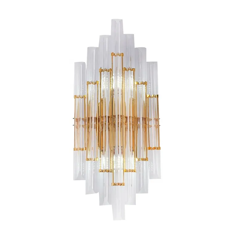Lüks kristal duvar lambası Nordic Modern tasarımcı ev içi dekorasyon avize Nordic Light altın LED paslanmaz çelik 70/