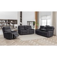 Sofa Recliner Elektrik Modern Grosir, Dapat Diperpanjang 3+2+1, Sandaran Kepala Satu Dudukan, Konsol, Set Kursi Santai, Furnitur Ruang Tamu Kayu