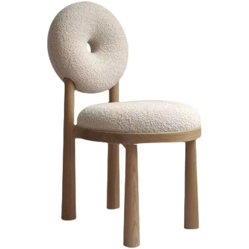 맞춤형 색상 새로운 디자인 금속 나무 도넛 식당 의자