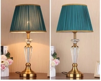 Lampe de chevet personnalisée avec abat-jour en tissu cristallin, décoration d'intérieur, lampes de table