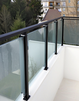 Rambarde en verre non perforé au design contemporain pour balcon, escalier domestique, colonne intérieure-pour villas et hôtels