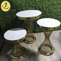 Table Ronde Moderne de Luxe Dorée Dia80*H75cm en Acier Inoxydable pour Décorations d'Anniversaire/Mariage, Mobilier d'Hôtel pour Utilisation Extérieure