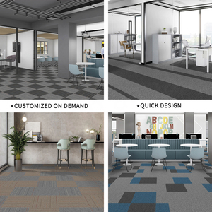 Commercial Modern Polypropylene Medium Pile 50x50 <b>Carpet</b> <b>Tiles</b> Easy Peel & Stick with PVC Backing for Home Use - Product Image 3