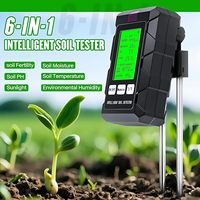 Détecteur de nutriments du sol intelligent Meadow 6 en 1, testeur numérique portable de pH du sol, testeur d'humidité et de fertilité du sol agricole, OEM ODM