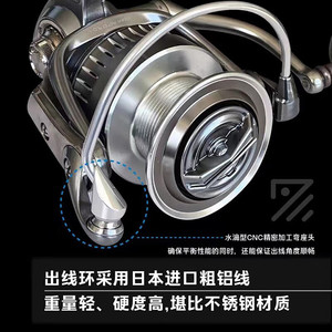 Carrete de Pesca Guangwei 7500, Cuerpo Totalmente Metálico, Carrete de Pesca con Señuelos para Pesca en Roca en el Océano, Ambidiestro - Product Image 4