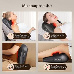 Phenitech Shiatsu Massager gối với liên tục nén nóng máy Massage với 3 chế độ năng lượng tiết kiệm cổ tử cung kéo thiết bị - Product Image 5