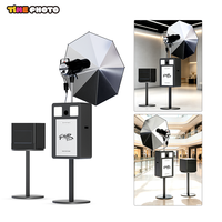 Photomaton autonome avec appareil photo reflex numérique, imprimante, code QR, flash, parapluie – Kiosque photo pour mariages, événements, fêtes