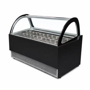 Congélateur de présentation commercial pour gelato et crème glacée, 10/12/14/18 bacs, plage de température -18°C ° C à -22 ° C - Product Image 1