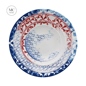 Boda hotel vajilla <span class=keywords><strong>de</strong></span> fiesta suministros <span class=keywords><strong>de</strong></span> lujo patrón azul y rojo cubiertos vajilla platos para la despedida <span class=keywords><strong>de</strong></span> soltero - Product Image 6