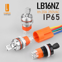 Interruptor de Palanca LED Metálico a Prueba de Agua LANBOO LB16NZ de 16 mm y 15 A de Alta Corriente con Indicador de 24 V, Venta Directa de Fábrica, Montaje en Panel