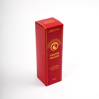Boîte en carton pliable personnalisée rouge pour produits de soin de la peau, fabrication OEM en Chine, avec estampage à chaud doré