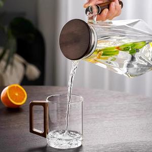 Pichet à thé en verre avec base numérique, grande capacité 1,5 L, pour usage domestique, design de tasse droite - Product Image 3