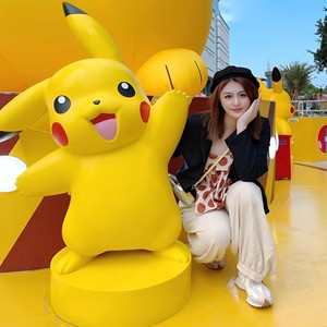 Statue de Pikachu grandeur nature en fibre de verre pour intérieur, sculpture moderne en résine de personnage de <span class=keywords><strong>dessin</strong></span> <span class=keywords><strong>animé</strong></span> Pokémon avec peinture de style folklorique - Product Image 6
