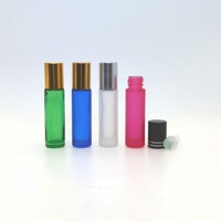 Conteneur d'huile essentielle à paroi ambrées, 10ml, épais, 10 pièces, bouteille en verre avec boule à bille en acier