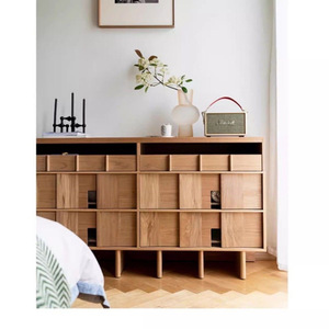 Armoire de rangement en bois massif de style nordique japonais, anti-humidité/moisissure, luxe léger, à cinq tiroirs, pour salon, <span class=keywords><strong>Marseille</strong></span> - Product Image 2