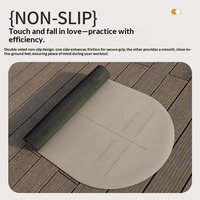 Tapis de yoga en caoutchouc naturel et PU écologique de 5 mm d'épaisseur pour Pilates et fitness, antidérapant, imperméable, forme ovale, sangle de transport, pour femmes
