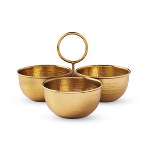 Cuenco redondo martillado a mano con acabado plateado para servir en la Mesa - Product Image 5