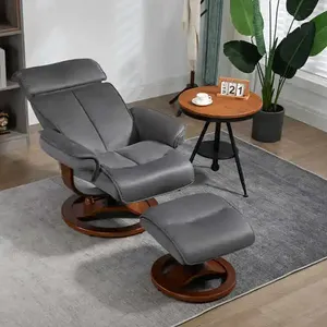 Toptan Recliner döner osmanlı kanepe sandalye şezlong dinlenme PU/PVC gerçek deri recliner sandalye ile osmanlı