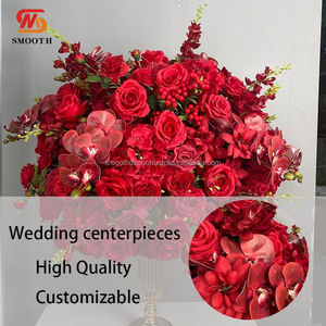 Rosas Artificiales de Seda Suave para Centros de Mesa de Boda, Tamaño Personalizable, Bola de Flores Grande con Diseño Asimétrico, Decoración para el Hogar - Product Image 2