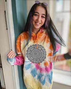 Chu <span class=keywords><strong>Fei</strong></span> เสื้อฮู้ดมัดย้อมสำหรับผู้ชายและผู้หญิงผ้าฝ้าย100% หนักผ้าเฮฟวีเวตสไตล์ถนนอเมริกันผู้จัดจำหน่ายจากจีน - Product Image 5