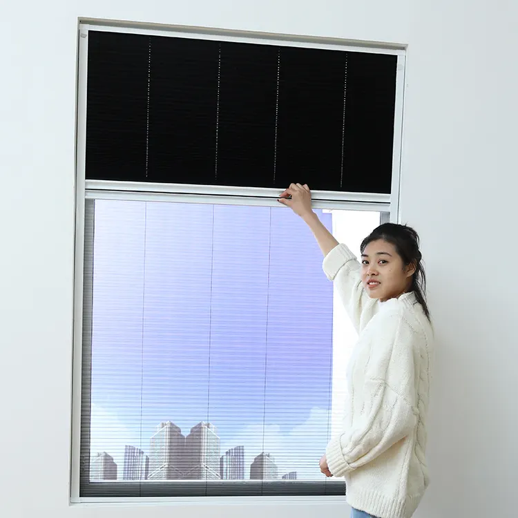 Jaring nyamuk jendela dapat ditarik terbang layar pintu jendela profil aluminium layar jala jendela