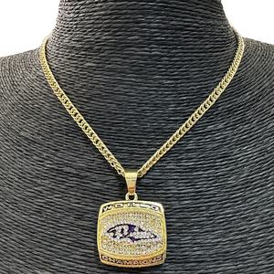 Unisex Baltimore Ravens şampiyonası kolye özel Logo altın/gümüş kaplama çinko alaşım Link zinciri çocuk yıldönümleri için - Product Image 3