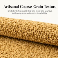 Sofá Seccional Modular Minimalista Italiano, Sofá Combinado Curvo de Tela Bouclé en Dos Tonos con Mesa Lateral para Sala de Estar de Villa