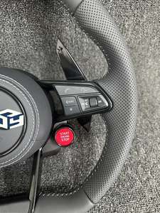 Volant en cuir semi-perforé Red Paddle <span class=keywords><strong>RS</strong></span> pour <span class=keywords><strong>Audi</strong></span> A6 A7 A4 B8 B8.5 B9 S3 S4 S5 S6 C7 Q8 RS3 RS6 - Product Image 3