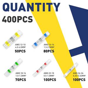 Conectores de Cable Termocontraíbles con Sellado de Soldadura, 400 Piezas de Colores Surtidos, Kit de Reparación Eléctrica Automotriz, Caja de Plástico Transparente - Product Image 3