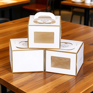 กล่องบรรจุภัณฑ์ของขวัญเค้กสำหรับงานแต่งงาน งานวันเกิด ขนมอบ ของหวานคริสต์มาส ทำจากวัสดุรีไซเคิลตามสั่ง - Product Image 3