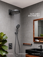 Systèmes de douche encastrés en laiton brossé et chrome pour salle de bain