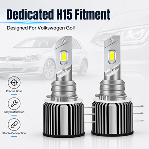 Phare LED H15 70W 6000K, feux <span class=keywords><strong>de</strong></span> jour, faisceau longue portée pour Golf 7 MK7 MK7.5, Canbus sans avertissement, design <span class=keywords><strong>mini</strong></span> 1:1 XVIEW - Product Image 1