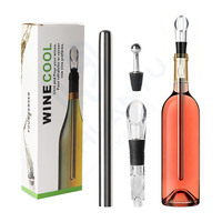 Coffret Cadeau : Ensemble de Refroidisseur de Bouteille de Vin en Métal avec Bouchon et Bec Verseur Aérateur