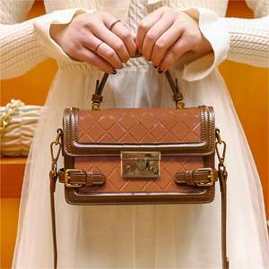 Bolso de lujo de mujer, bolso de mano de cuero en relieve para mujer, bandolera portátil informal, bolso de hombro vintage popular para mujer - Product Image 1