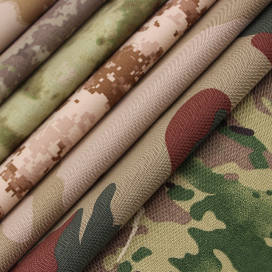 Водонепроницаемая нейлоновая ПВХ холщовая ткань 58 дюймов 1050 D, ПУ камуфляжная ткань для кемпинга, палатки, рюкзак, рюкзак, дождевик, сумка