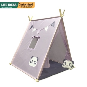 Tente Tippee d'intérieur d'usine OEM Panda Drapeaux à cadre en bois de pin Grande tente tipi pour enfants - Product Image 2