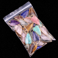 Pendentifs en pierre naturelle en forme de grand cœur de 28x17 mm, cristaux de guérison, pierres précieuses de chakra, breloques pour la fabrication de bijoux