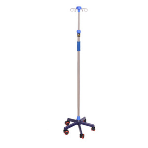Huaen Infusion Stand Stainless Steel 5 Leg Floor Standing Drip Holder IV <b>Pole</b> Medical Equipment - Product Image 1