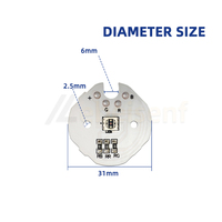 DC 5V 0.3A LED Point Source de lumière carte SMD5054 RGB haute luminosité perles rondes en aluminium PCB Dia 31mm plaque de lampe basse tension