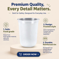 Gobelets en plastique PP givré en forme de U de 12 oz et 16 oz, personnalisables avec logo, jetables, pour boissons froides, idéaux pour les fêtes et les bars (vente en gros)
