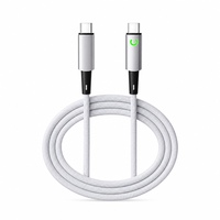 Câble de charge rapide tressé USB-C vers USB-C 240W avec indicateur LED de coupure intelligente, cordon de données 1M pour téléphone et tablette