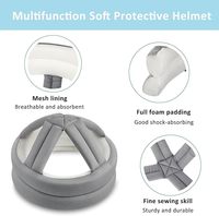 Casque de sécurité ajustable pour personnes âgées, respirant, doux, anti-chute, protection de la tête pour la récupération des blessures, casque intérieur en maille grise